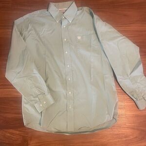 Cinch Green Casual Button Down Shirt with Long Sleeves